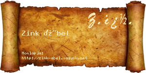 Zink Ábel névjegykártya
